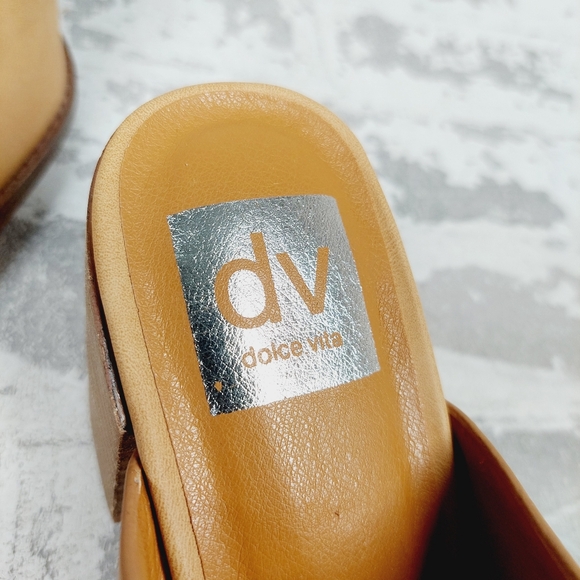 DV DOLCE VITA Tendle Block Heel Mule In Nude Tan Suede B480 - Picture 9 of 11